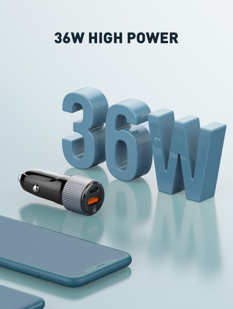 Istylei.com LDNIO Car Charger 36W High Power QC4+ USB C PD Type C cable - C510Q