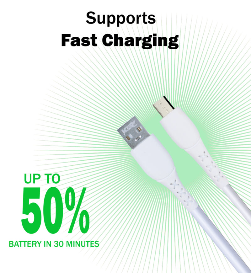 Istylei.com Charging Cable USB to Micro Fast Charge Cable - White ISC-MO1