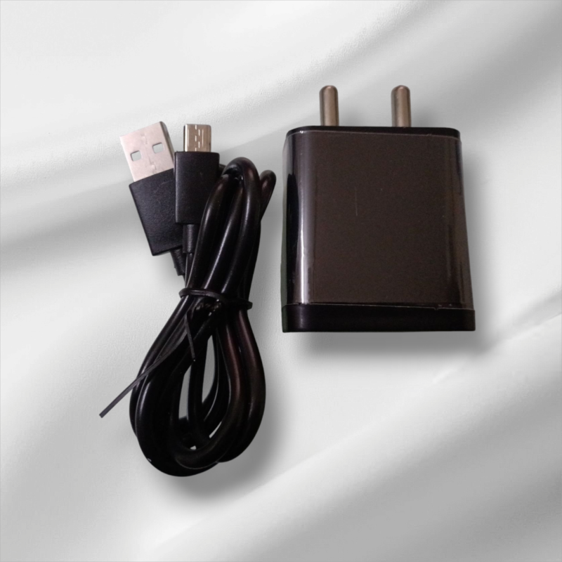 Istylei.com Mobile Phone Charger Adapter with USB Cable, 2 Pin Indian Plug, Micro USB, Black ISC-A023