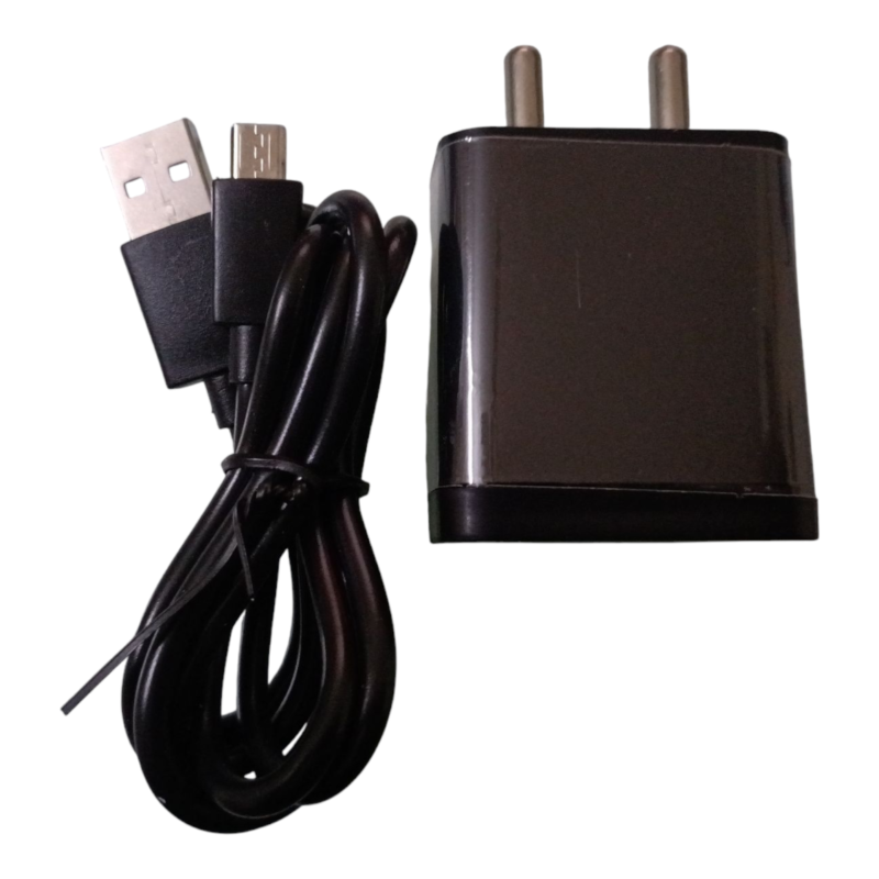 Istylei.com Mobile Phone Charger Adapter with USB Cable, 2 Pin Indian Plug, Micro USB, Black ISC-A023