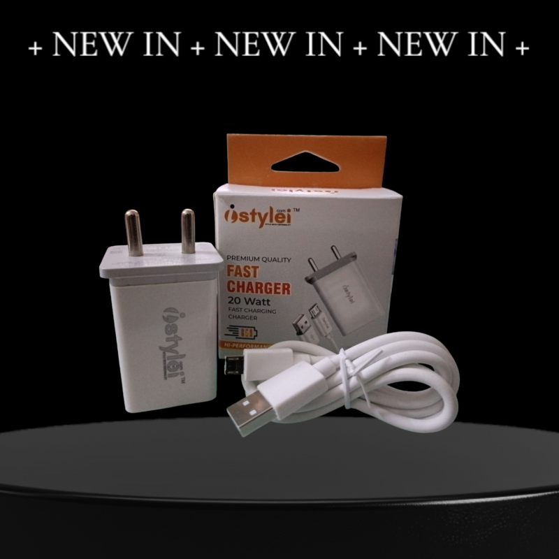 Istylei.com Mobile Phone Charger Adapter with USB Cable, 2 Pin Indian Plug, Micro USB, White ISC-A022